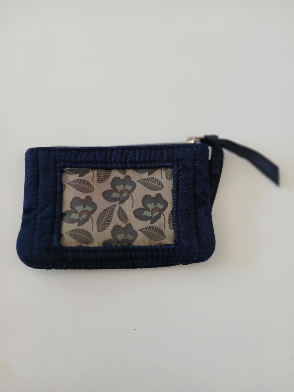 Vera Bradley Navy Quilted Wallet/coin Purse with Plastic ID Window